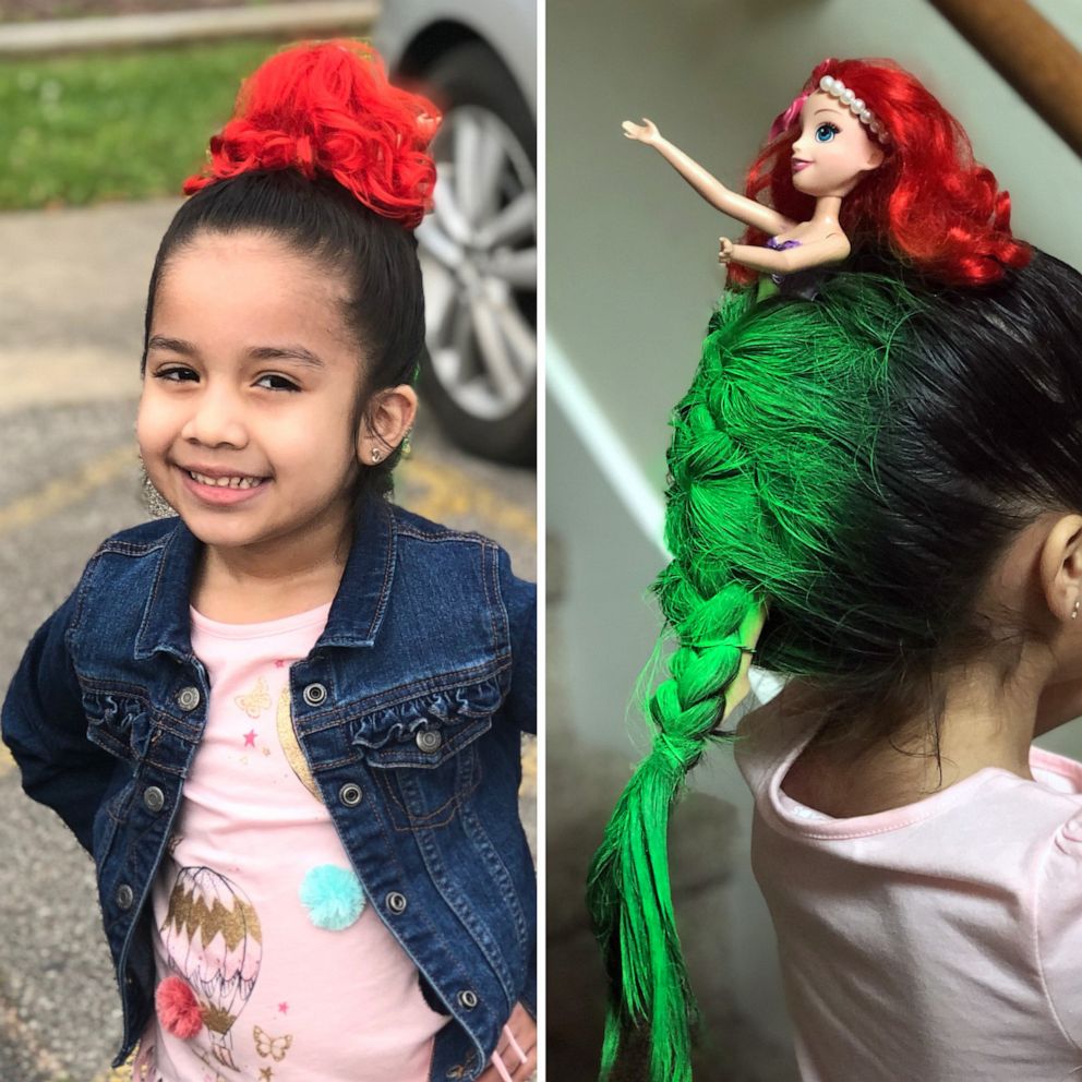 This 4-year-old's epic 'Little Mermaid' hair is something you have to 'sea'  to believe - Good Morning America