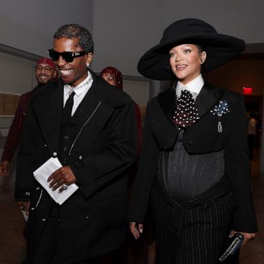 PHOTO: Met Gala Co-Chair A$AP Rocky and Rihanna attend the 2025 Met Gala Celebrating "Superfine: Tailoring Black Style" at Metropolitan Museum of Art, May 5, 2025 in New York City.