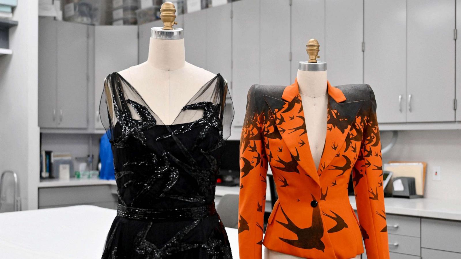 PHOTO: Garments are on display at The Metropolitan Museum of Art's announcement of the Costume Institute's spring 2024 exhibition, "Sleeping Beauties: Reawakening Fashion" in New York on November 8, 2023.