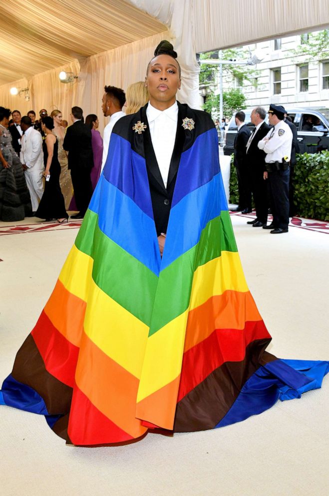 PHOTO: Lena Waithe attends the Heavenly Bodies: Fashion & The Catholic Imagination Costume Institute Gala at The Metropolitan Museum of Art on May 7, 2018 in New York City.