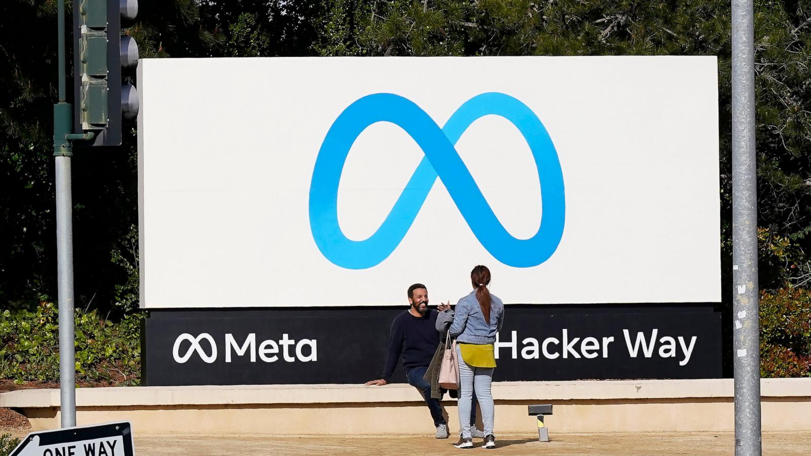 PHOTO: The Meta sign outside of the company's headquarters in Menlo Park, Calif., March 7, 2023.