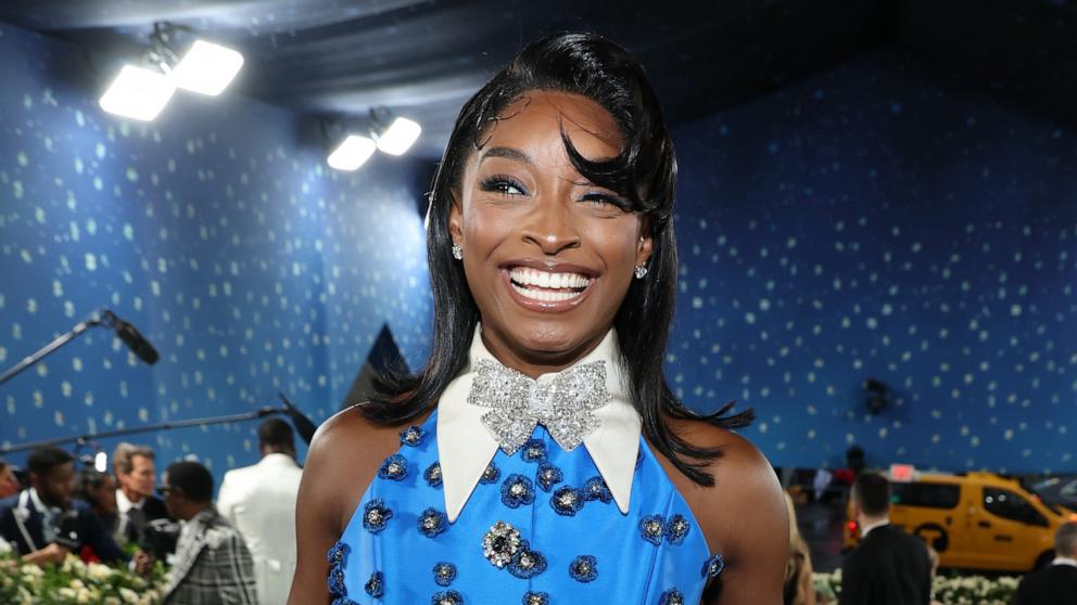 PHOTO: Simone Biles attends the 2025 Met Gala Celebrating 'Superfine: Tailoring Black Style' at Metropolitan Museum of Art, May 5, 2025 in New York City.