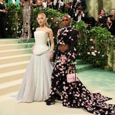 PHOTO: Ariana Grande and Cynthia Erivo attend the 2024 Met Gala Celebrating 'Sleeping Beauties: Reawakening Fashion' at The Metropolitan Museum of Art, May 6, 2024, in New York City.