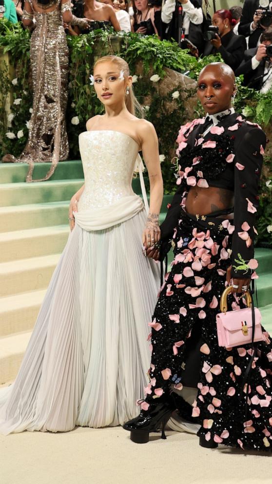 'Wicked' co-stars Ariana Grande and Cynthia Erivo hit 2024 Met Gala ...