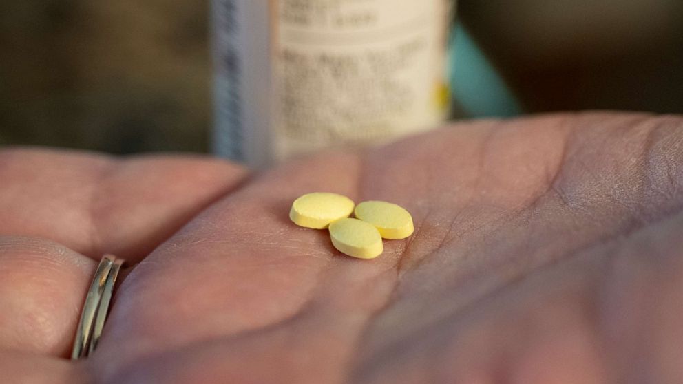 PHOTO: Methotrexate pills are displayed, Aug. 2, 2022, in Johnson City, Tenn. 
