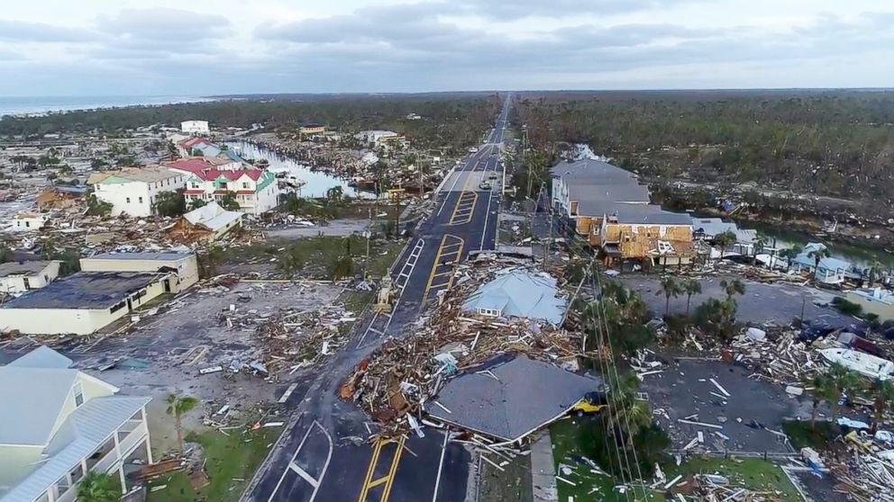 PHOTO: In this image made from video and provided by SevereStudios.com, damage from Hurricane Michael is seen in Mexico Beach, Fla., Oct. 11, 2018.