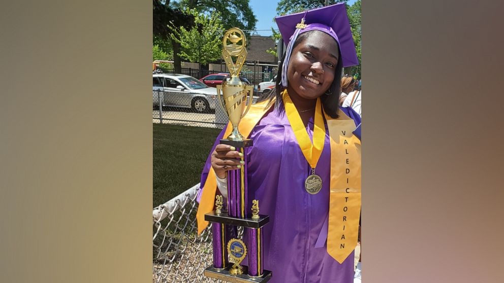 PHOTO: Mia Johnson graduates from Sherwood Elementary as class valedictorian.