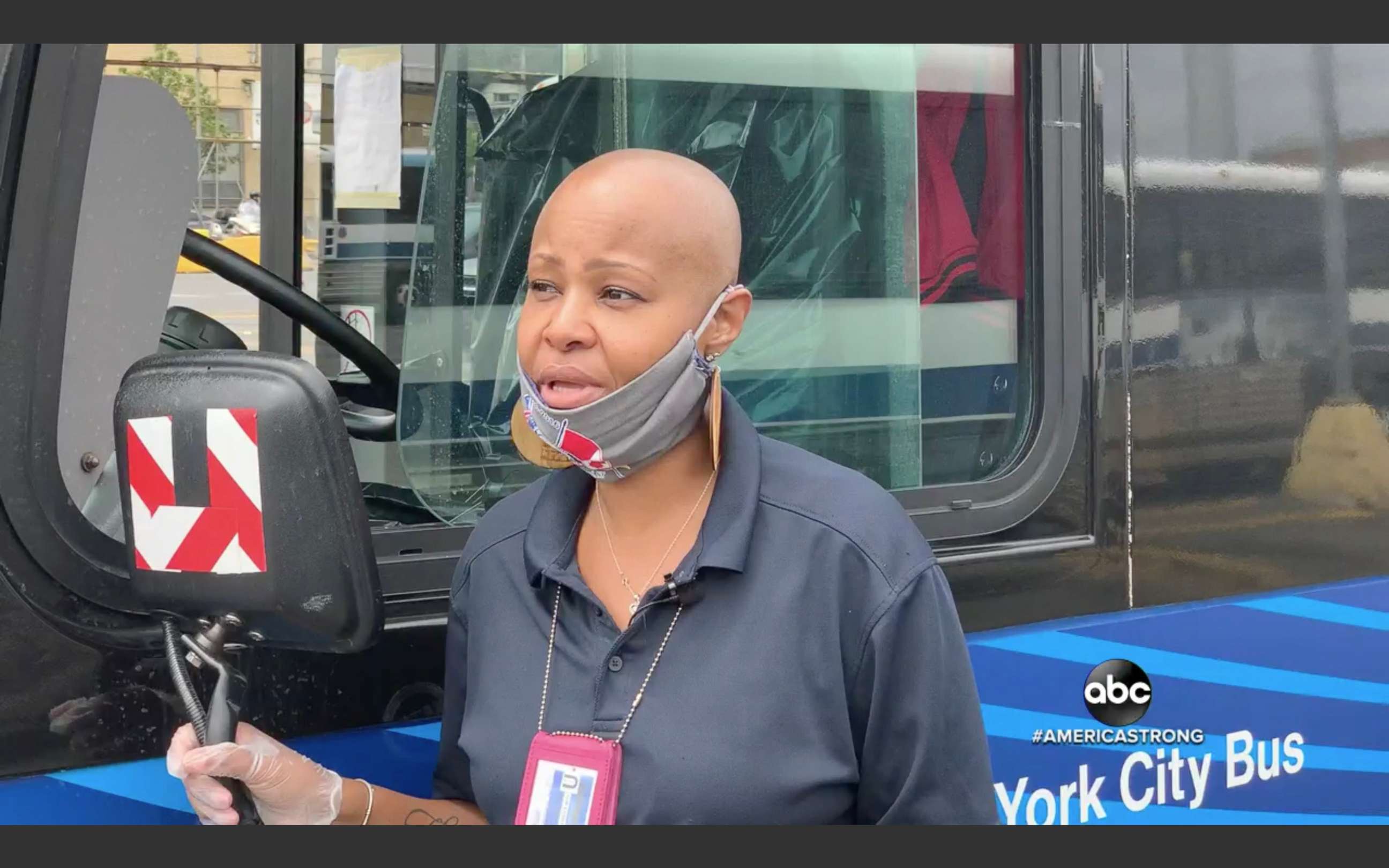 PHOTO: MTA bus driver Mia House talks to ABC News about coronavirus.