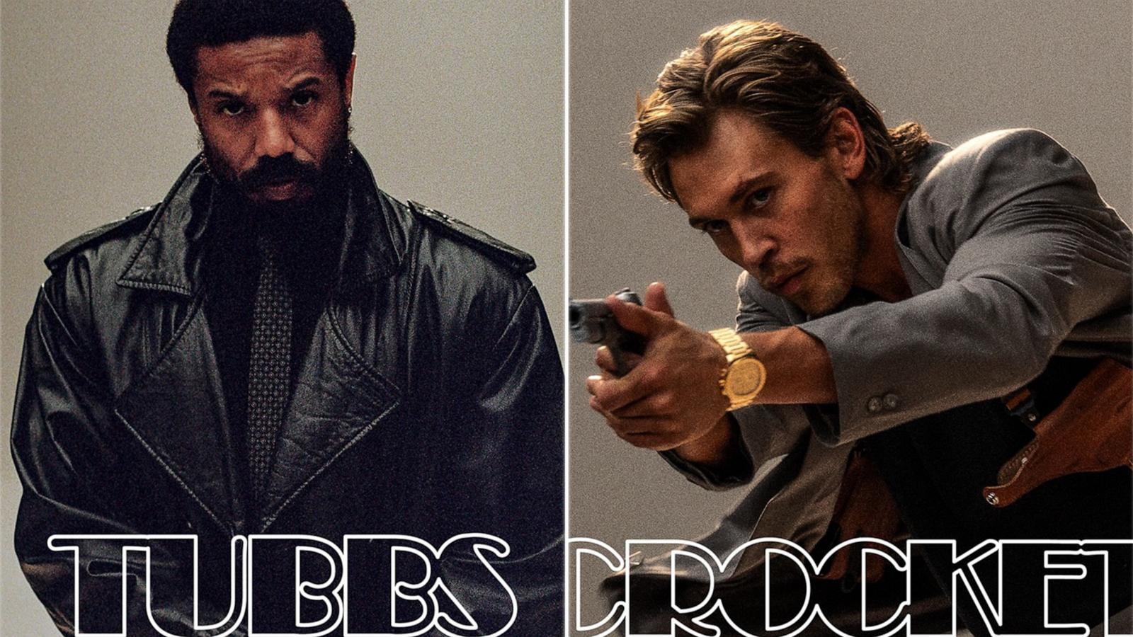 PHOTO: Michael B Jordan, and Austin Butler are seen in promotional posters for "Miami Vice 85."