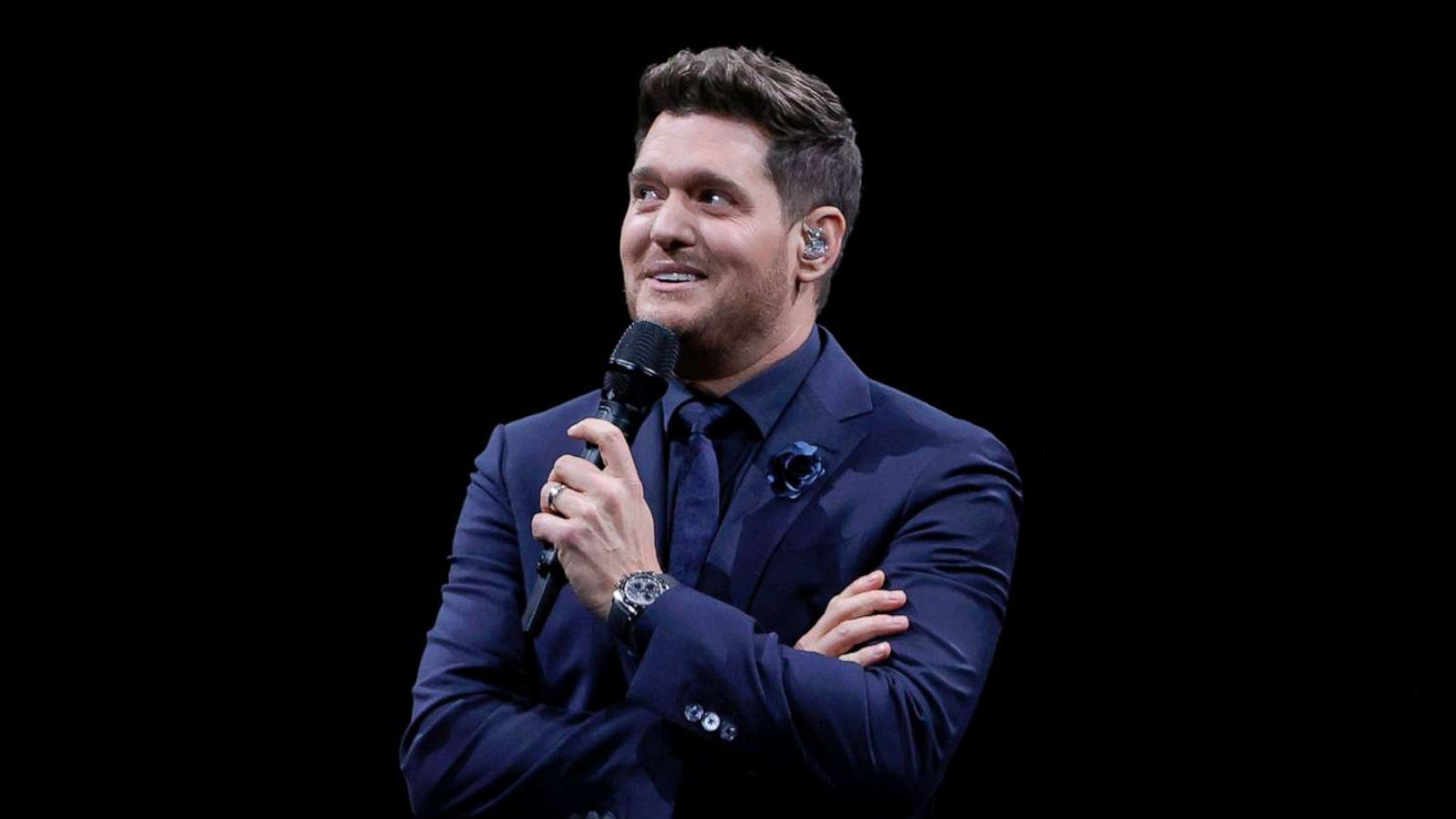 PHOTO: Singer/songwriter Michael Buble performs at T-Mobile Arena on Sept. 24, 2021 in Las Vegas.