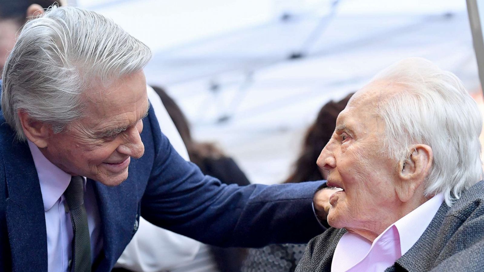 PHOTO: Michael Douglas and Kirk Douglas attend the ceremony honoring Michael Douglas with star on the Hollywood Walk of Fame on Nov. 6, 2018 in Hollywood, Calif.