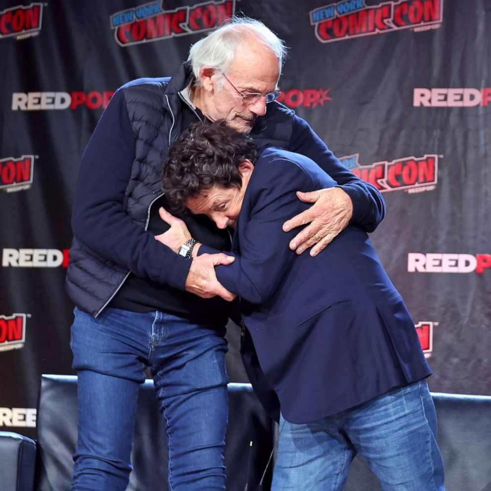 VIDEO: Michael J. Fox and Christopher Lloyd share a hug at New York Comic Con