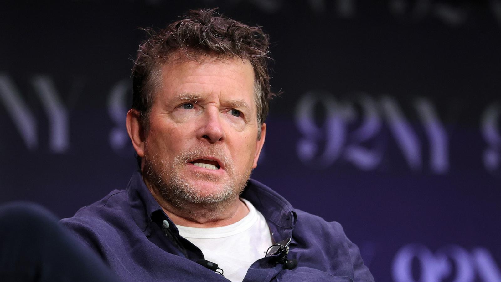 PHOTO: Michael J. Fox speaks speaks during the Michael J. Fox and Nelle Fortenberry in Conversation with Donny Deutsch: Future Boy at 92NY, October 13, 2025 in New York City.