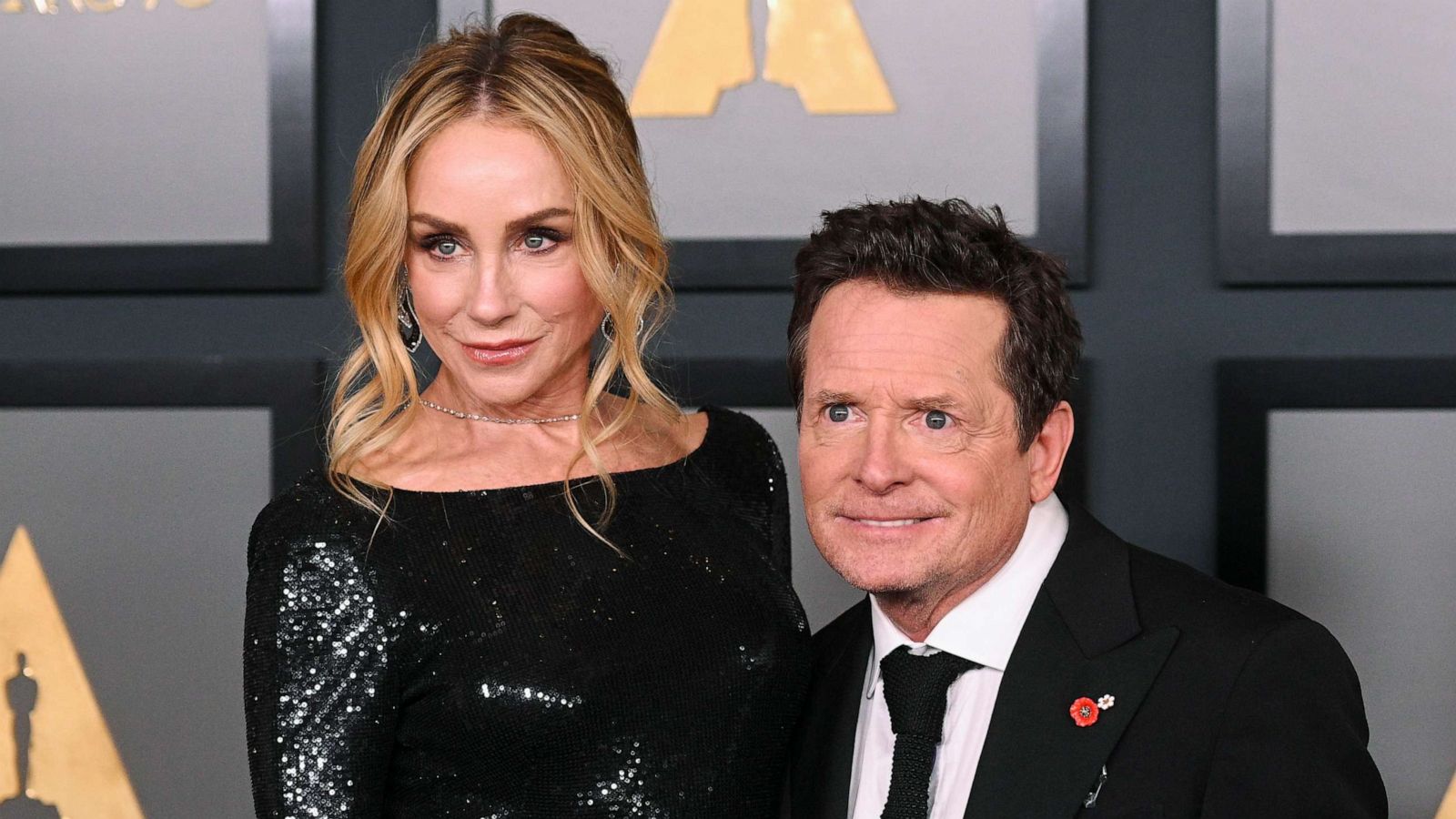 PHOTO: Tracy Pollan and Michael J. Fox at the Academys 13th Governors Awards held at the Fairmont Century Plaza, Nov. 19, 2022, in Los Angeles.