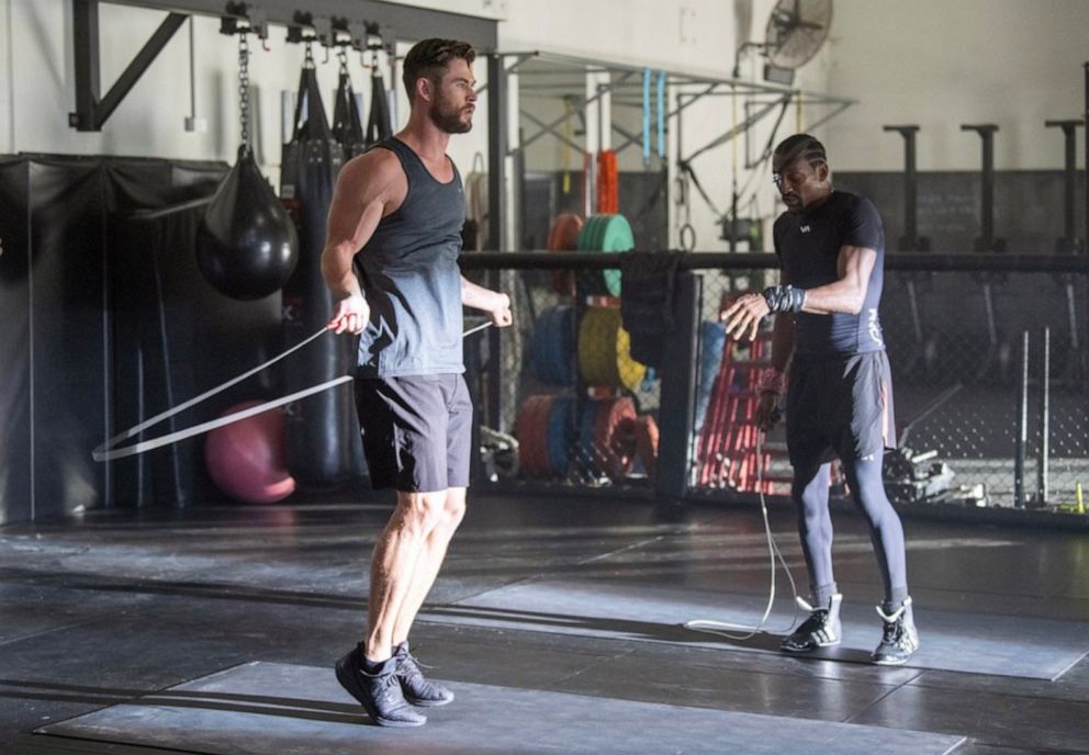 PHOTO: Michael Olajide Jr., former boxer and current teacher on the Centr App, personally worked with actor Chris Hemsworth calling him a "legend."