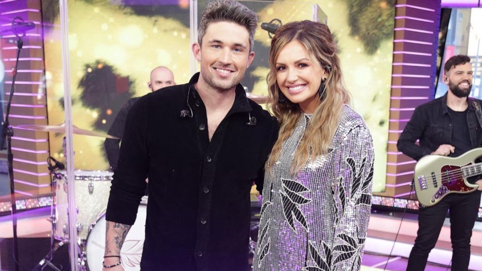 Michael Ray and Carly Pearce promote their duet "Finish Your Sentences" at "Good Morning America."