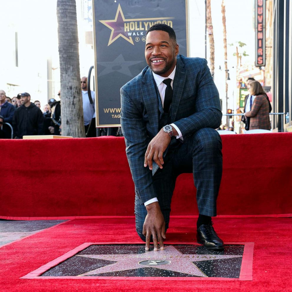 The "Good Morning America" co-host and former Pro Football Hall of Famer is the first person to receive a star in the sports entertainment category.