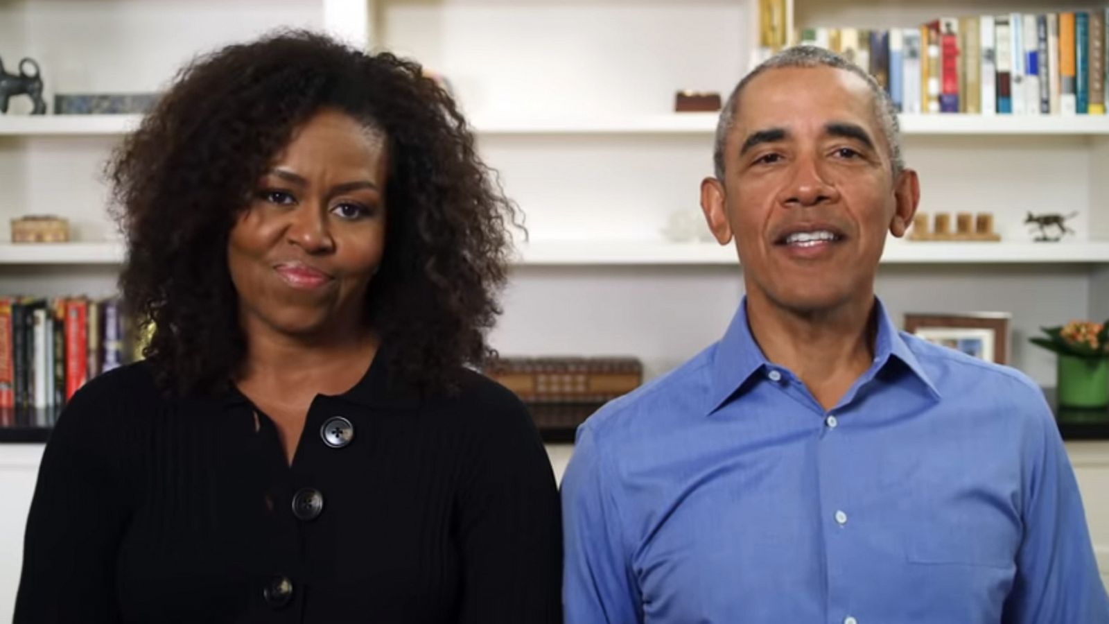 PHOTO: Former president Barack Obama appears with Michelle Obama in a video titled, "Storytime with President and Mrs. Obama," that was posted to the Obama Foundation YouTube channel on May 14, 2020.