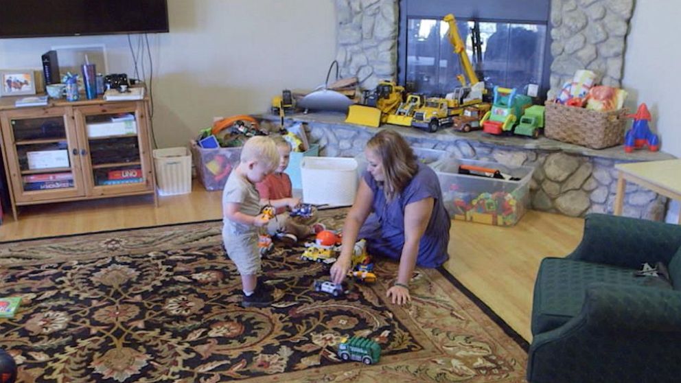 PHOTO: Michelle Espinoza watches her kids and Whitney Bogan's son in her California home.