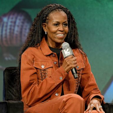 PHOTO: Michelle Obama speaks on stage during IMO Live podcast 2025 SXSW Conference and Festival at Austin Convention Center on March 13, 2025 in Austin, Texas.