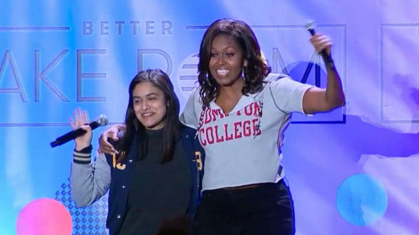 PHOTO: Former first lady Michelle Obama attends the 2019 College Signing Day event at UCLA in Los Angeles, May 1, 2019.