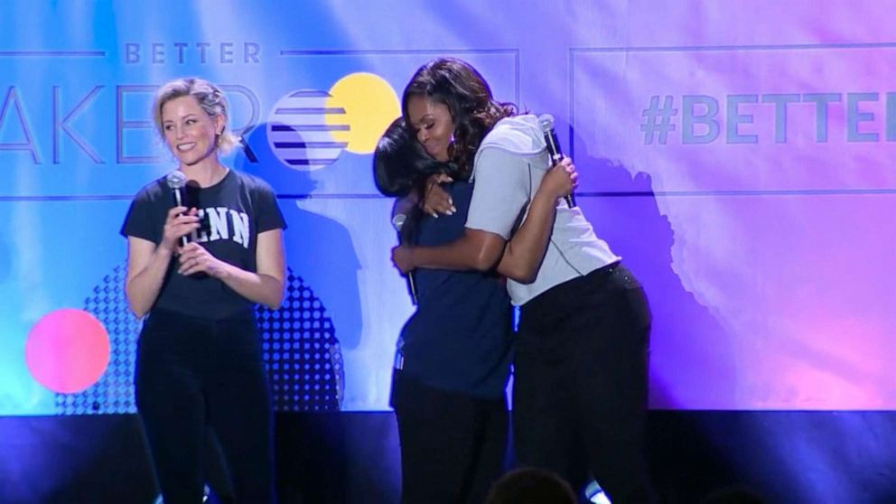 PHOTO: Former first lady Michelle Obama attends the 2019 College Signing Day event at UCLA in Los Angeles, May 1, 2019.