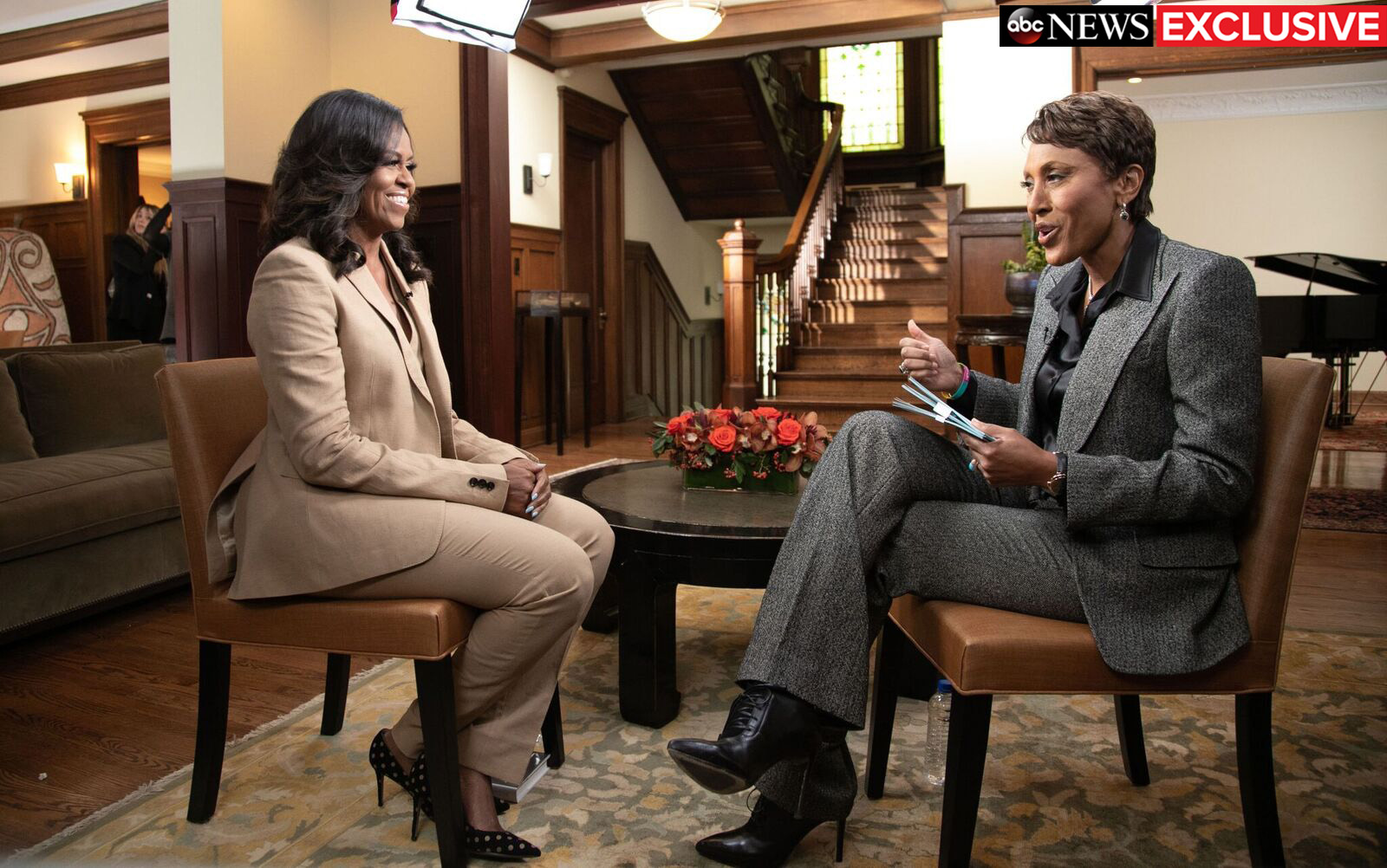 PHOTO: Former first lady Michelle Obama speaks to ABC News' Robin Roberts for a prime-time ABC special on her memoir, "Becoming."