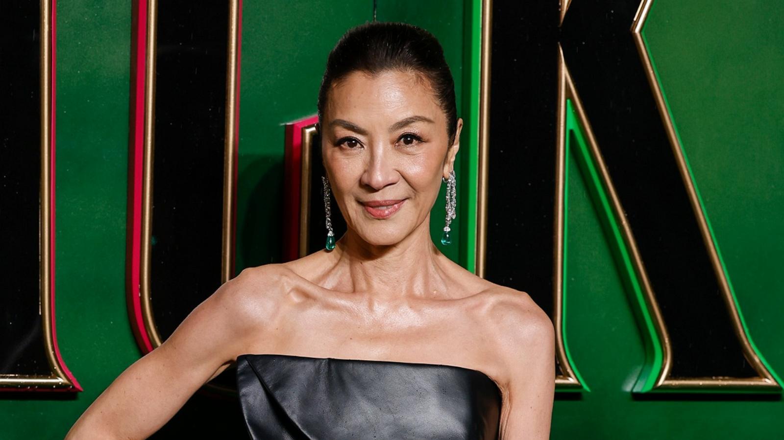 PHOTO: Michelle Yeoh poses for photographers upon arrival at the premiere of the film 'Wicked.,' Nov. 18, 2024, in London.