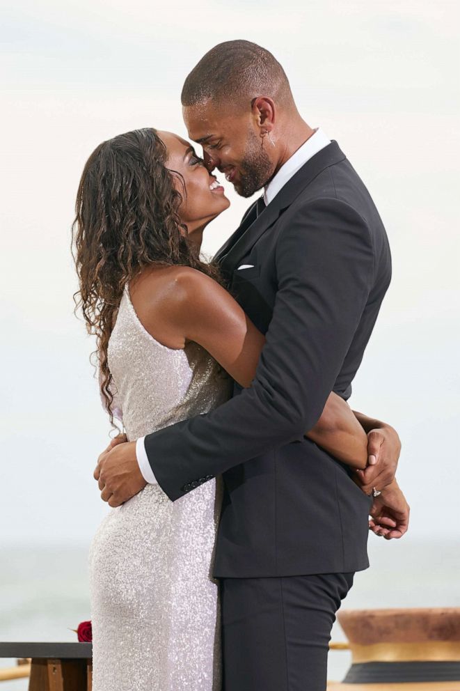 PHOTO: Michelle Young and Nayte Olukoya on the finale of "The Bachelorette" season 18.