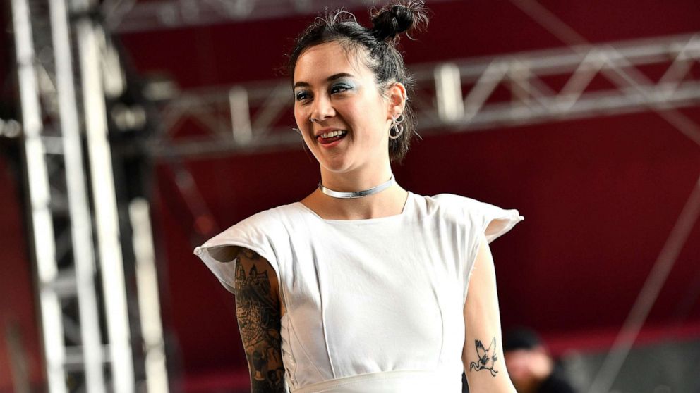 PHOTO: Singer Michelle Zauner of the band's Japanese Breakfast and Little Big League performs on the Gobi stage during week 1, day 3 of the Coachella Valley Music and Arts Festival on April 15, 2018 in Indio, California.