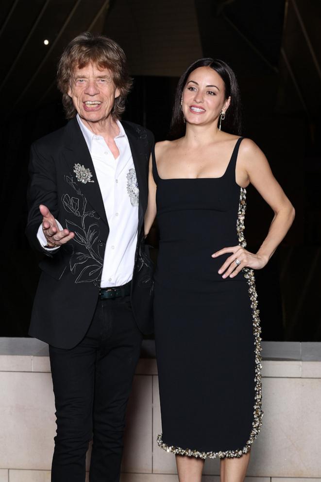 PHOTO: Mick Jagger and Melanie Hamrick attend The Prelude To The Olympics At Fondation Louis Vuitton, on July 25, 2024, in Paris.