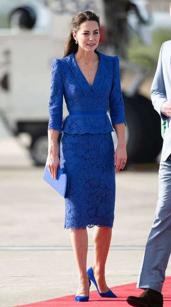 PHOTO: Catherine, Duchess of Cambridge arrives at Philip S. W Goldson International Airport to start the Royal Tour of the Caribbean, March 19, 2022, in Belize City, Belize. 