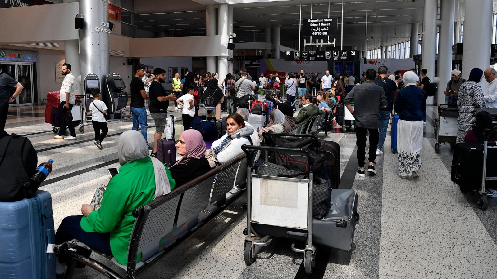 PHOTO: Passengers wait after their flights were delayed or cancelled at Rafik Hariri International Airport in Beirut, Lebanon, June 13, 2025.