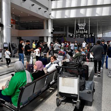 PHOTO: Passengers wait after their flights were delayed or cancelled at Rafik Hariri International Airport in Beirut, Lebanon, June 13, 2025.