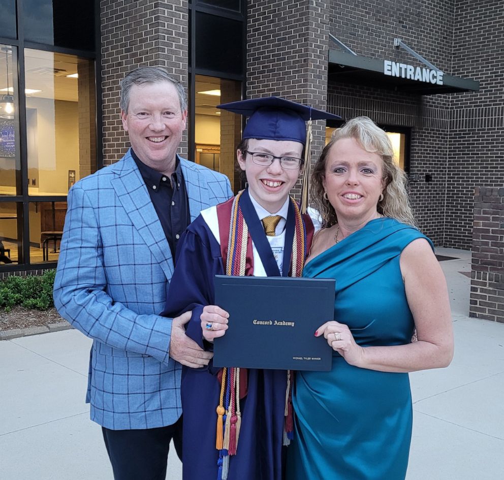 PHOTO: Mike Wimmer, from Salisbury, North Carolina is a gifted 12-year-old who graduated high school and college just a week apart in May.