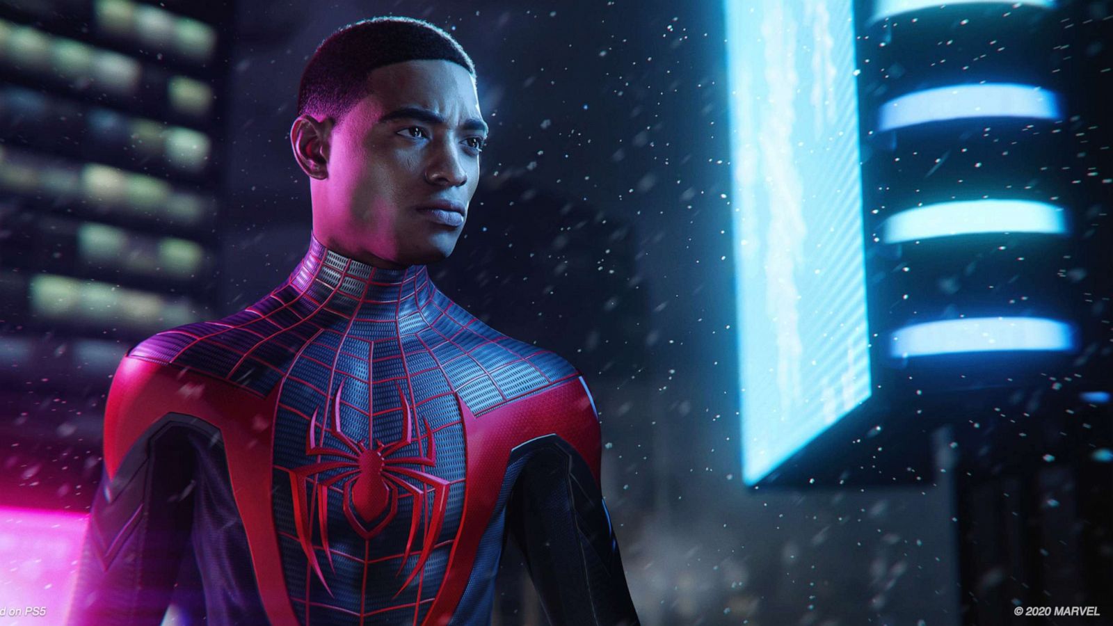 PHOTO: A scene from the "Spider-Man" Playstation game is pictured in a screenshot image. Nadji Jeter is the voice actor who plays Miles Morales (Spider-Man).