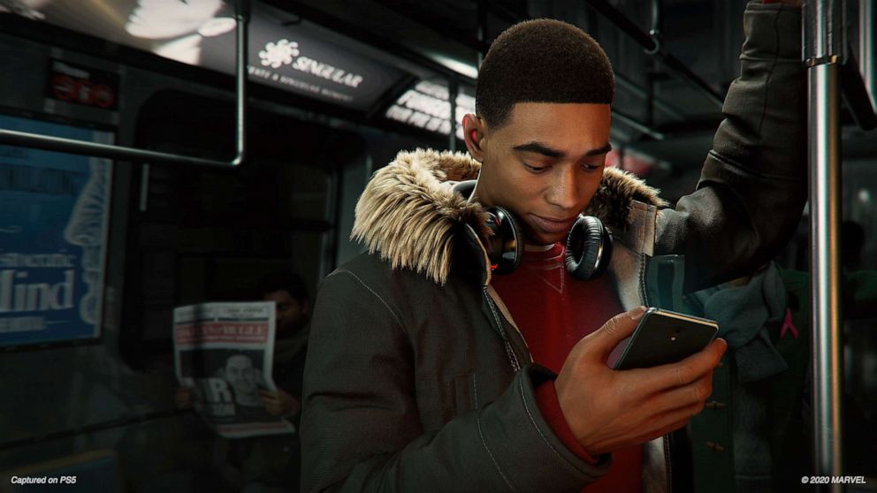 PHOTO: A scene from the "Spider-Man" Playstation game is pictured in a screenshot image. Nadji Jeter is the voice actor who plays Miles Morales (Spider-Man).