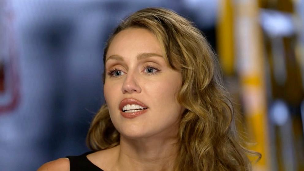 PHOTO: Miley Cyrus talks to ABC News about her new visual album “Something Beautiful.”