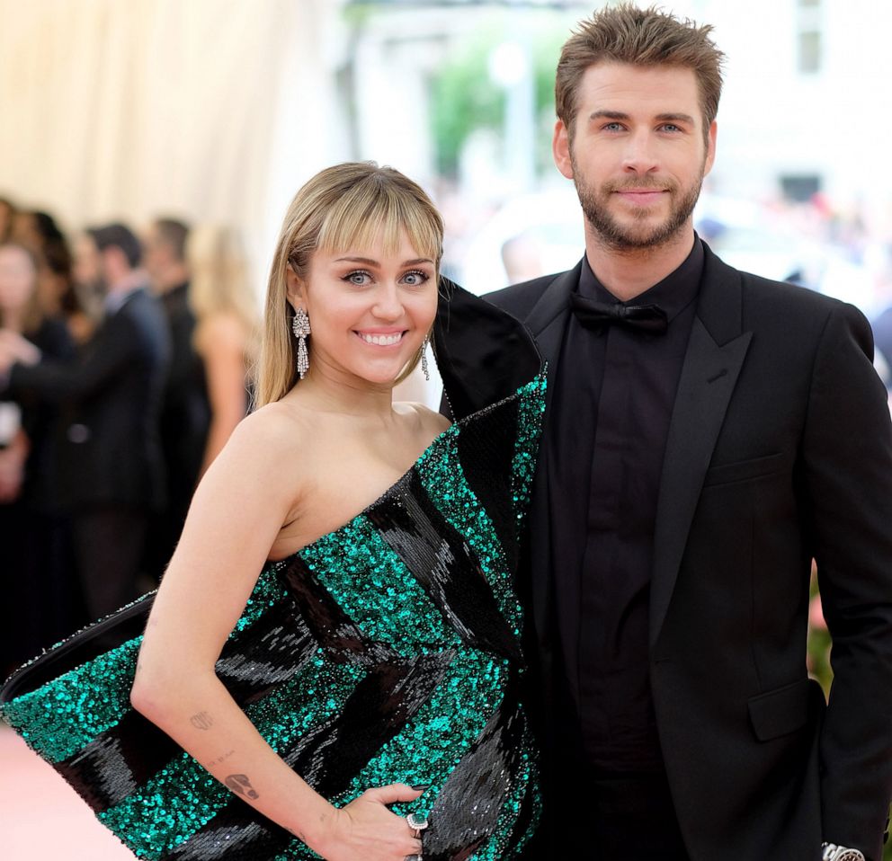 PHOTO: Miley Cyrus and Liam Hemsworth attend The 2019 Met Gala Celebrating Camp: Notes on Fashion at Metropolitan Museum of Art in New York, May 06, 2019.