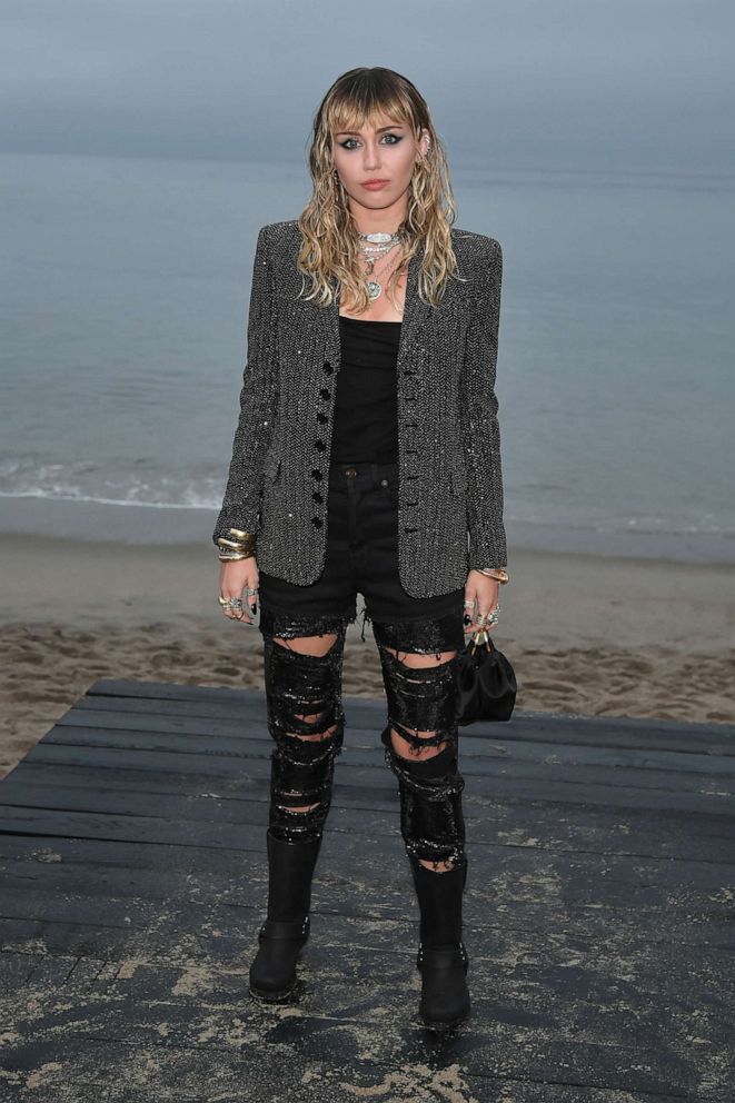 PHOTO: Miley Cyrus attends the Saint Laurent Mens Spring Summer 20 Show on June 06, 2019, in Malibu, Calif.
