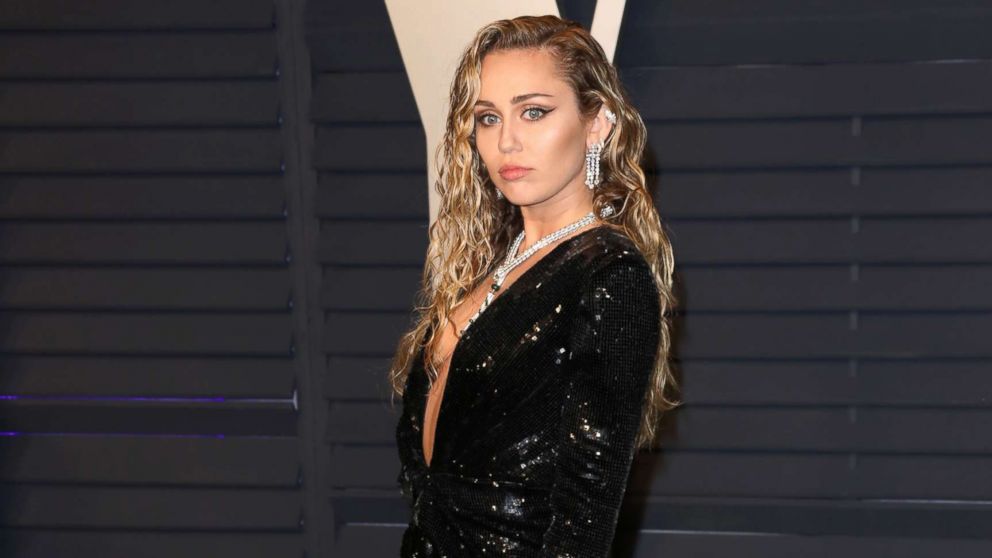 Miley Cyrus attends the 2019 Vanity Fair Oscar Party hosted by Radhika Jones at Wallis Annenberg Center for the Performing Arts, Feb. 24, 2019, in Beverly Hills, Calif.