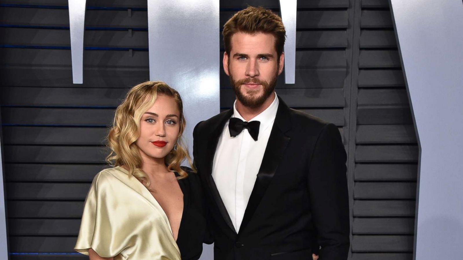 PHOTO: Singer Miley Cyrus and actor Liam Hemsworth attend the 2018 Vanity Fair Oscar Party hosted by Radhika Jones at Wallis Annenberg Center for the Performing Arts, March 4, 2018, in Beverly Hills, Calif.