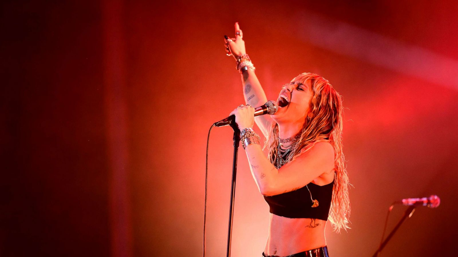 PHOTO: Miley Cyrus performs on stage during a concert at the Sunny Hill Festival in Pristina, Kosovo, August 2, 2019.