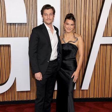 PHOTO: In this Nov. 7, 2023, file photo, Jake Bongiovi and Millie Bobby Brown attend Glamour Women of the Year 2023 at Jazz at Lincoln Center in New York.