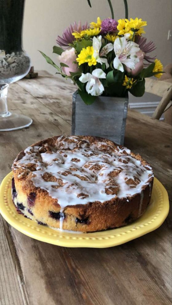 PHOTO: A lemon blueberry and cream cheese coffee cake with icing.