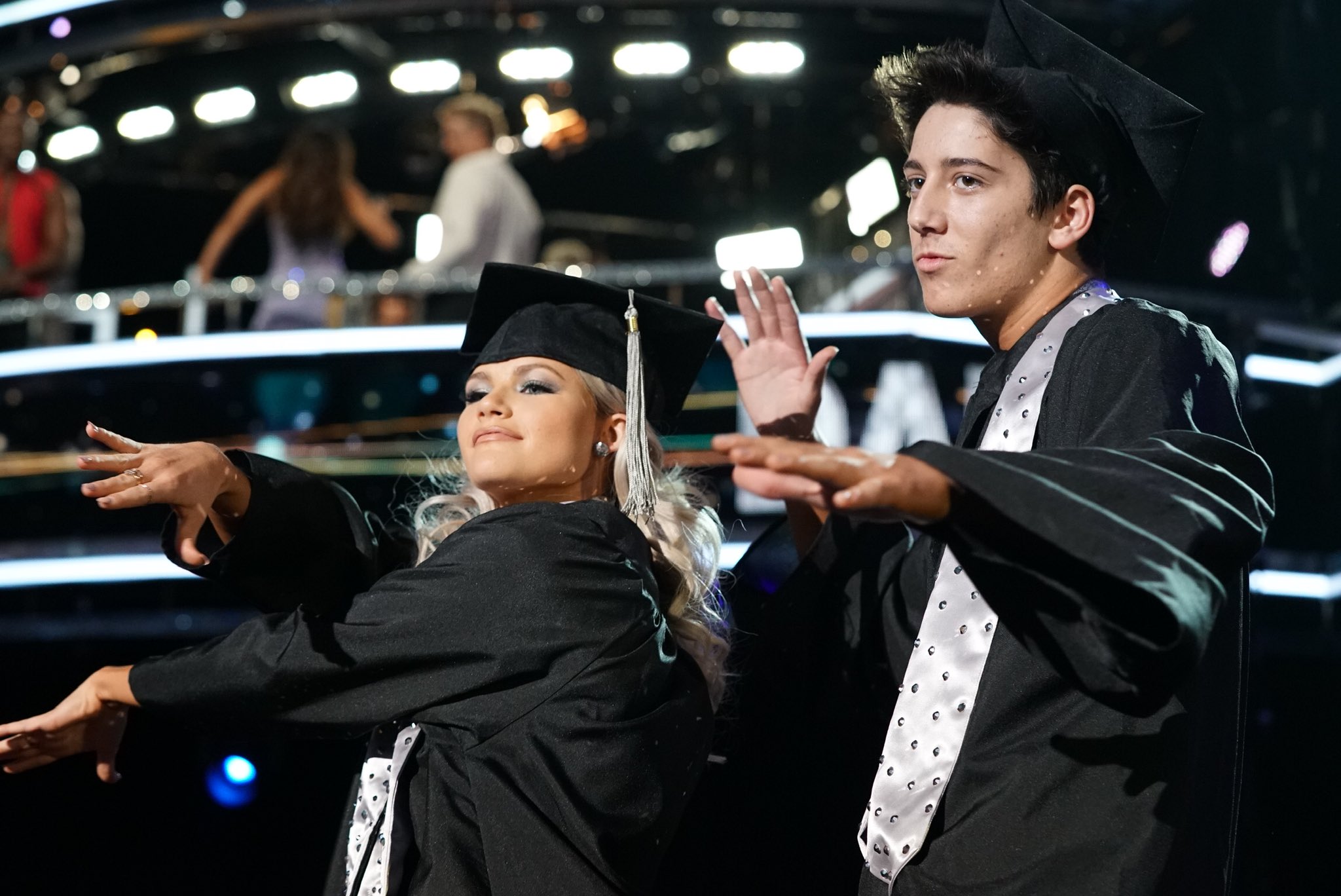 PHOTO: Milo Manheim, a Disney Channel star, with his partner Witney Carson, tied for the second-highest score on the Monday, Oct. 8, 2018, episode of "Dancing with the Stars."