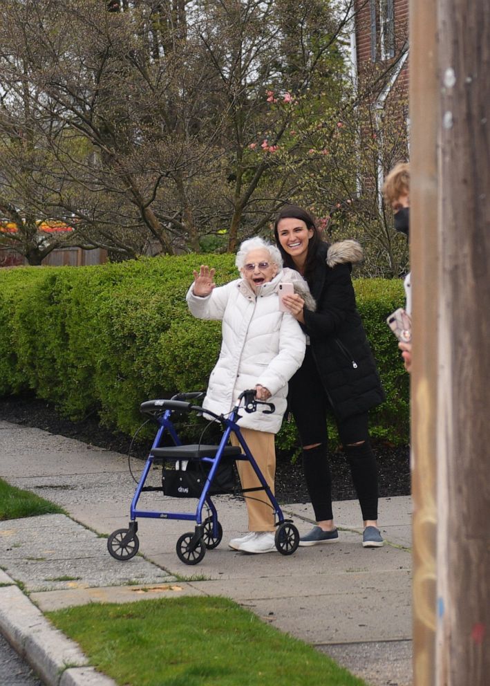 PHOTO: Nettie Bianchini turned 98-years-old on April 30, 2020, so friends and family surprised her with a birthday parade to celebrate while social distancing. 