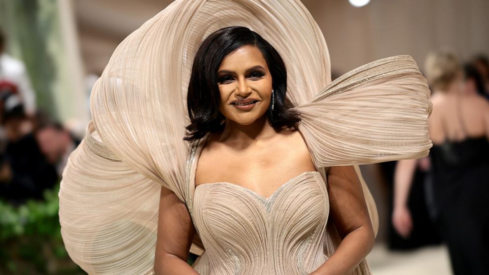 PHOTO: Mindy Kaling attends The 2024 Met Gala Celebrating "Sleeping Beauties: Reawakening Fashion" at The Metropolitan Museum of Art on May 6, 2024 in New York City.