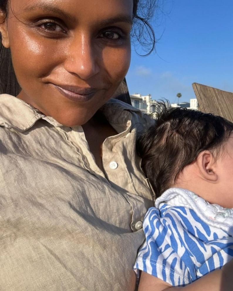 PHOTO: Mindy Kaling hold her daughter Anne in a new photo she shared to Instagram on July 4, 2024.