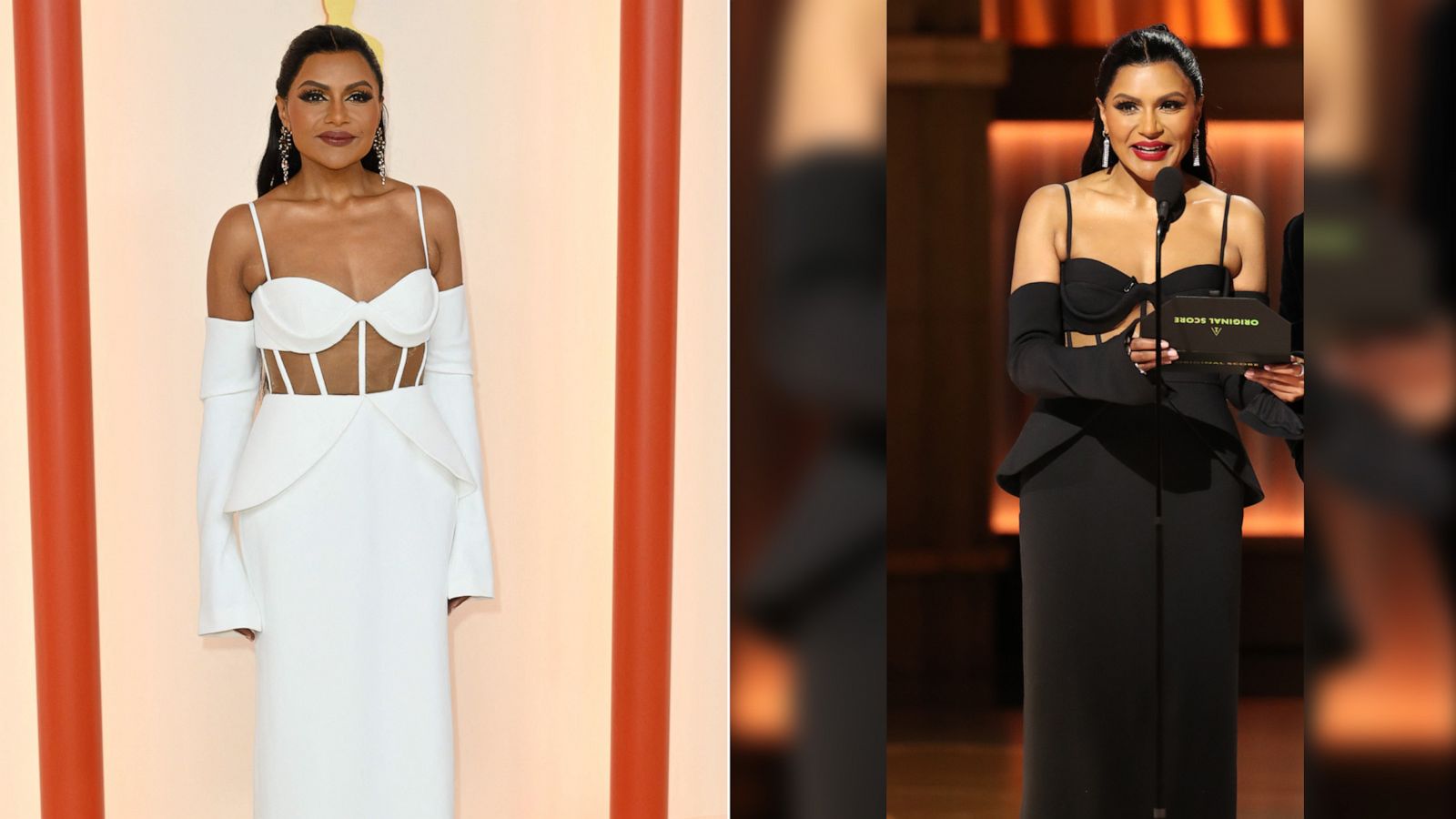 PHOTO: Actress Mindy Kaling wore two versions of the same dress designed by Vera Wang during the 95th Annual Academy Awards at Hollywood & Highland and after-parties on March 12, 2023 in Hollywood, Calif.